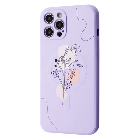 Накладка WAVE Minimal Art Case iPhone 12 Pro Max with MagSafe, Light Purple Flower