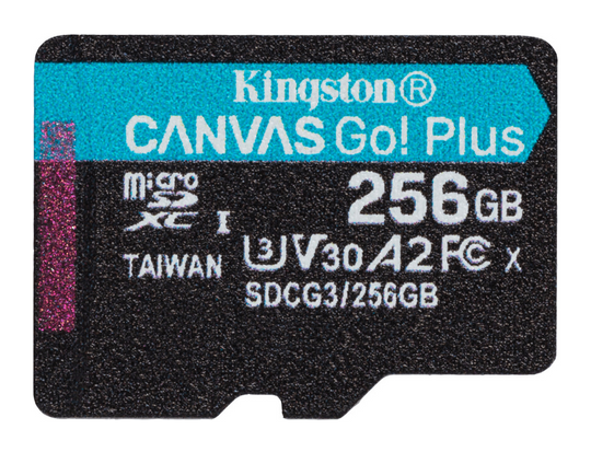 Карта пам'яті MicroSD 256GB Kingston Canvas Go+ U3 V30 (R170/W90)
