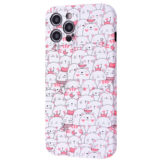Накладка WAVE NEON X LUXO Cute Series iPhone 12 Pro Max, Cats White