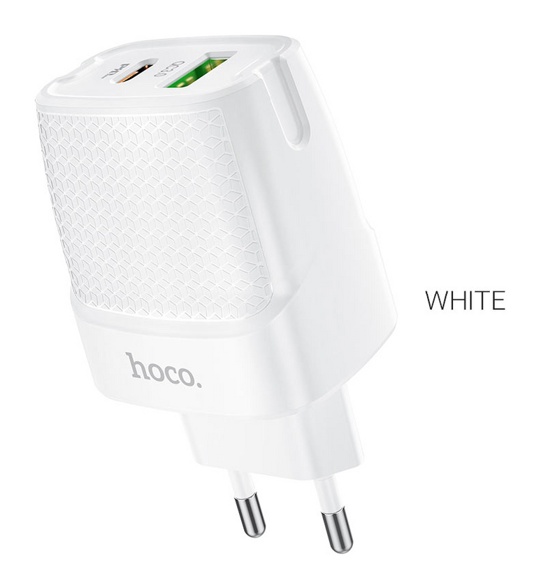 ЗП Hoco C85A Bright 1USB PD 20W + QC3. 0, White