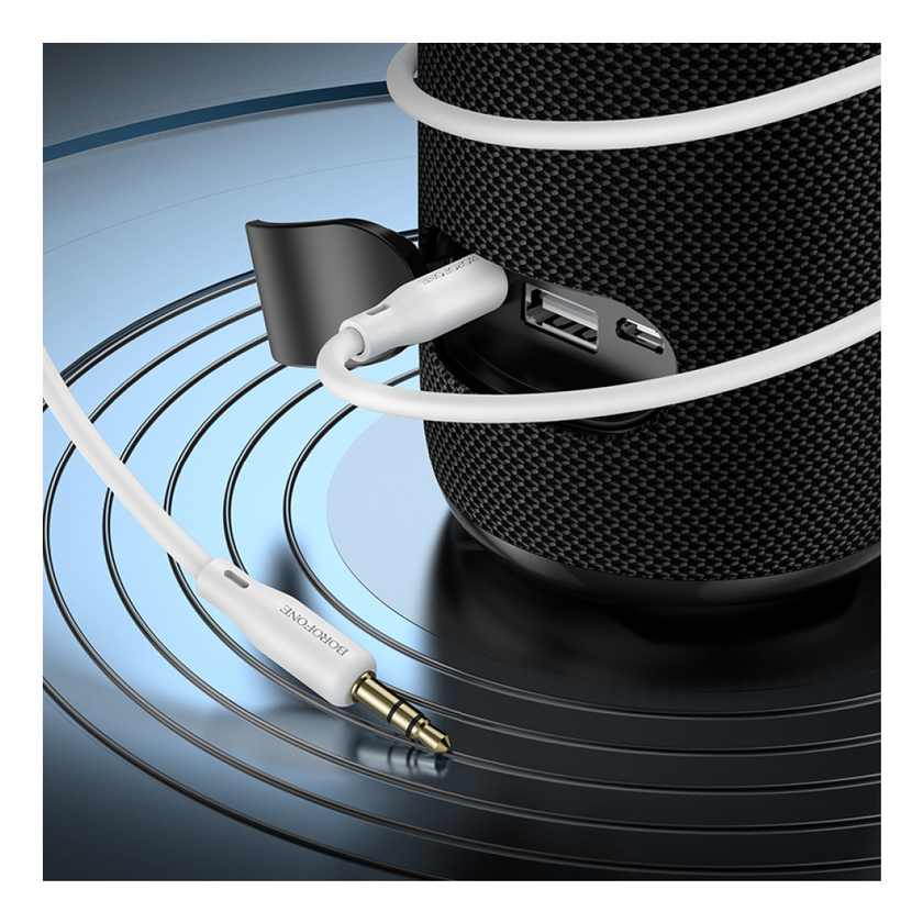 Кабель AUX Borofone BL18 audio cable 3.5mm to 3.5mm 1m, White