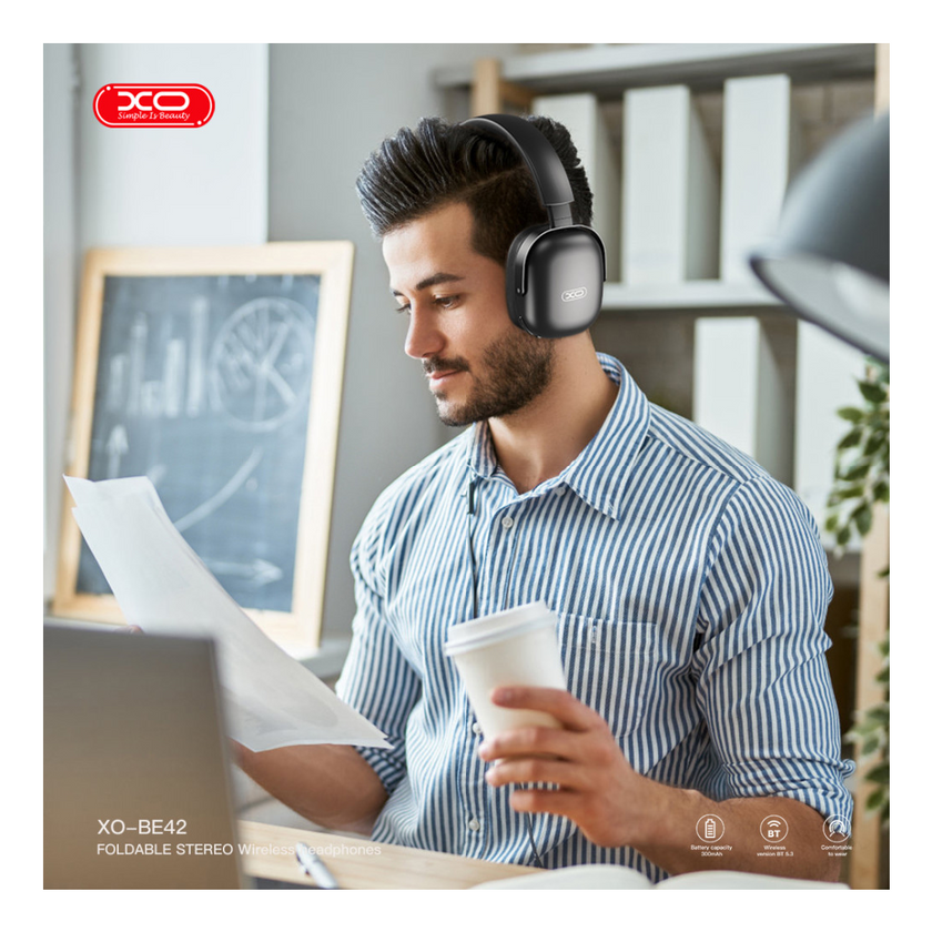 Навушники Bluetooth XO BE42 Scarlet, Black