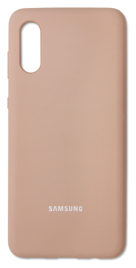 Накладка Silicone Cover Full Protective (AA) Samsung Galaxy A02, Pink Sand