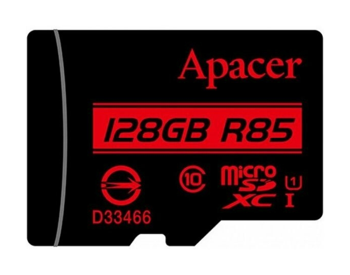 Карта пам'ятi APACER microSDXC 128GB UHS-I U1+adapter (R85MB/s)