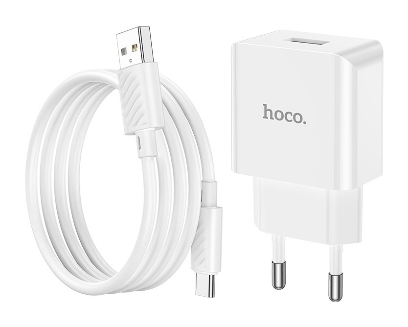 ЗП Hoco C106A Leisure + кабель USB - Type-C, White