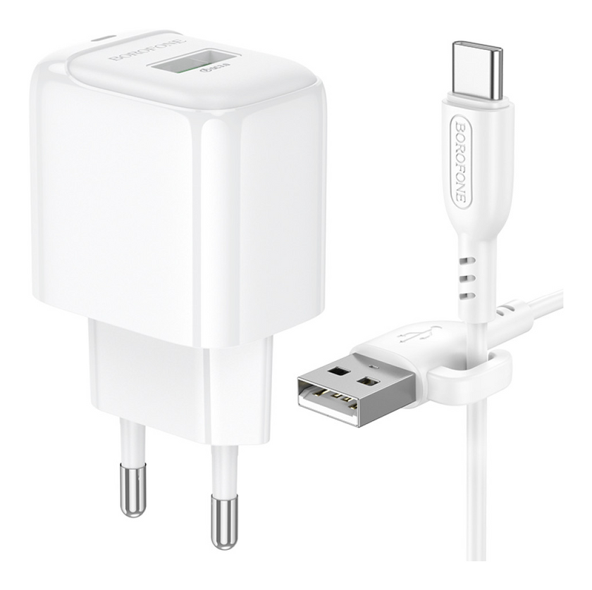ЗП Borofone BAS42A Potential QC3.0 Type-C, White, (BAS42A)