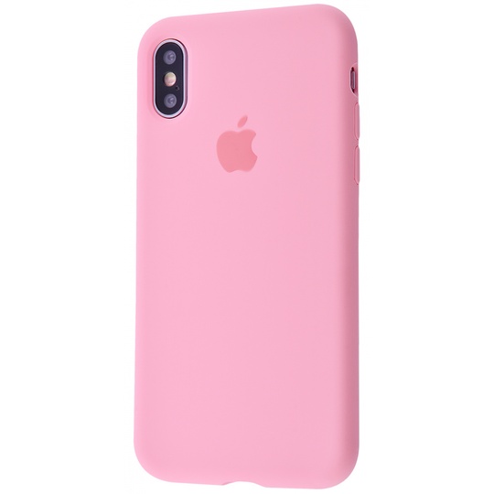 Накладка Silicone Case Full Cover Apple iPhone XS Max, (12) Pink