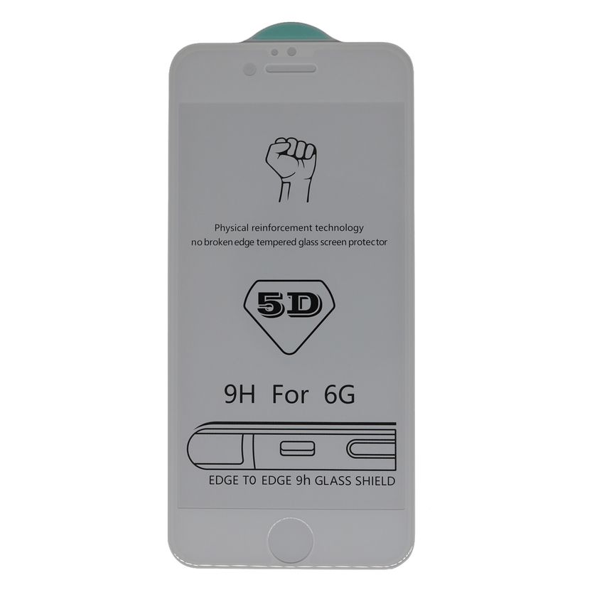 Захисне Скло 5D Apple iPhone 6/6s ТОП, White