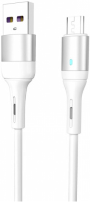 Кабель SkyDolphin S06V LED Smart Power USB - MicroUSB 3A/1m, White