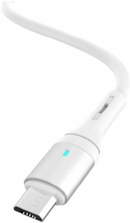 Кабель SkyDolphin S06V LED Smart Power USB - MicroUSB 3A/1m, White