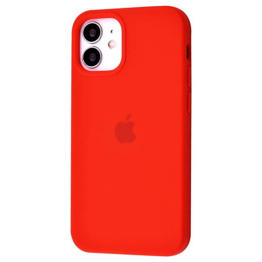 Накладка Silicone Case Full Cover Apple iPhone 12 mini, (14) Red
