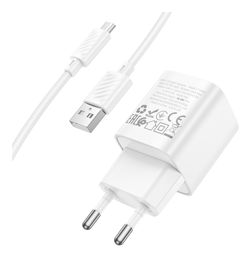 ЗП Hoco C145A Charm 18W QC3.0 Micro, White