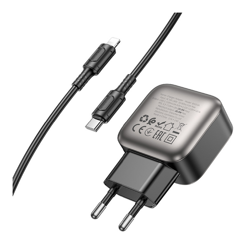 ЗП Borofone BAS53A Absolute PD20W Type-C to Lightning, Black