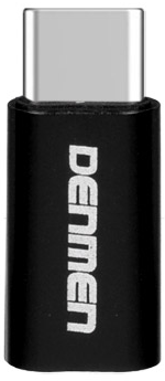 Перехідник Denmen DU11 2in1 Type-C to Micro USB, Black