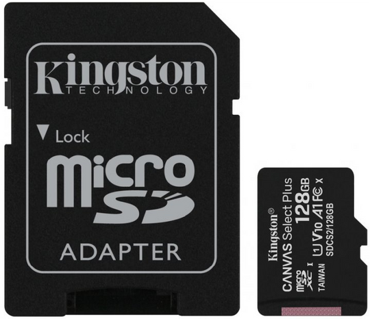 Карта Пам'яті MicroSD 128GB Kingston Canvas Select Plus A1 (R100/W85)