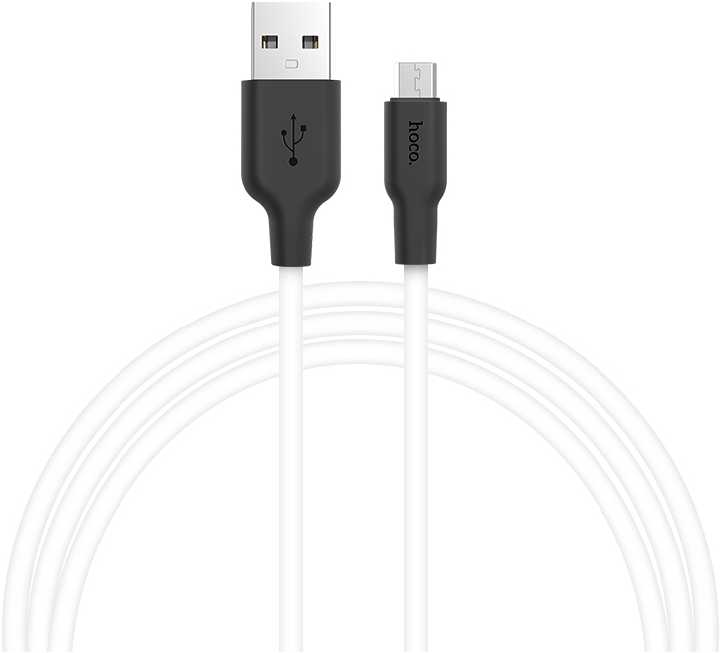 Кабель Hoco X21 Silicone Micro USB, Black/White