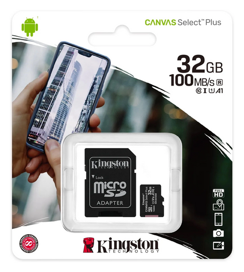 Карта пам'яті MicroSD 32GB Kingston Canvas Select Plus A1 (R100/W10)