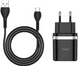 ЗП QC 3.0 Hoco C12Q 3A (18W)/1 USB + Type-C cable, Black