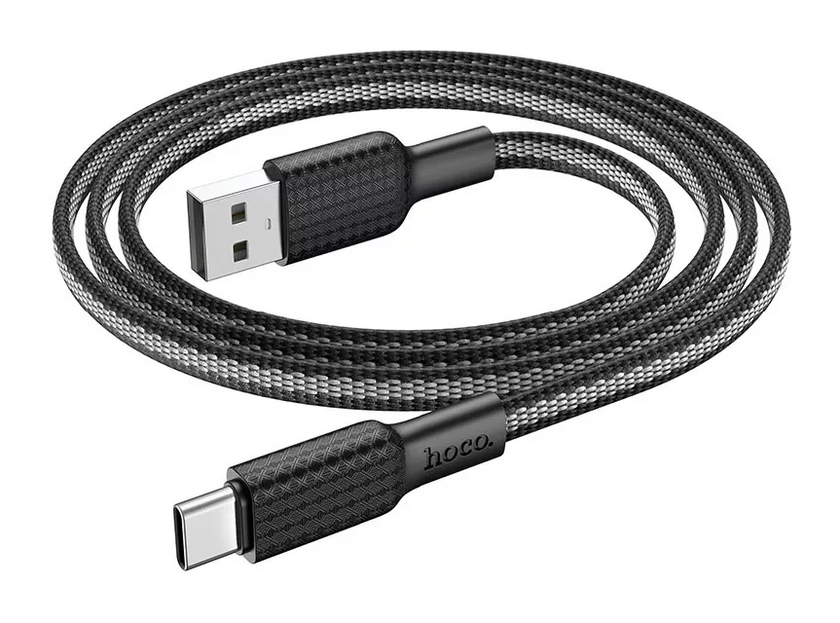 Кабель USB- TypeC Hoco X69 Jaeger, Black/White