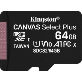 Карта пам'яті MicroSD 64GB Kingston Canvas Select Plus A1 (R100/W10)