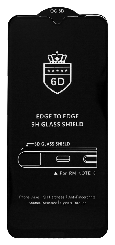 Захисне Скло 6D Crown Full Glue Xiaomi Redmi Note 8/Note 8 2021, Black