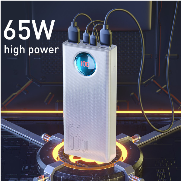 Power Bank Baseus BS-30KP365 65W 30000 mAh, White, (PPLG-A02)