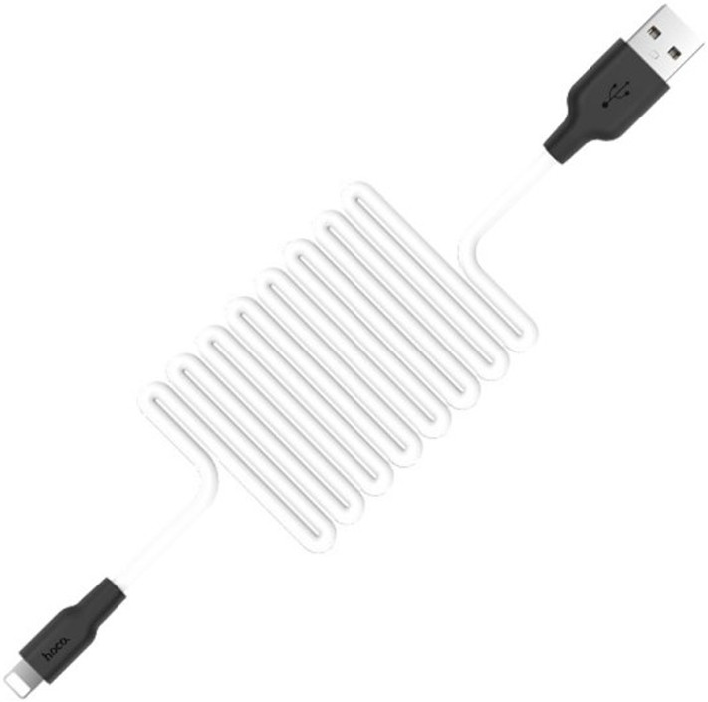 Кабель Hoco X21 Plus Silicone USB - Lightning 2A (2m), Black/White
