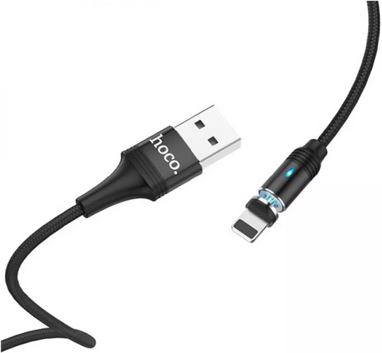 Кабель Hoco U76 Fresh Magnetic USB - Lightning (1.2m), Black, Black
