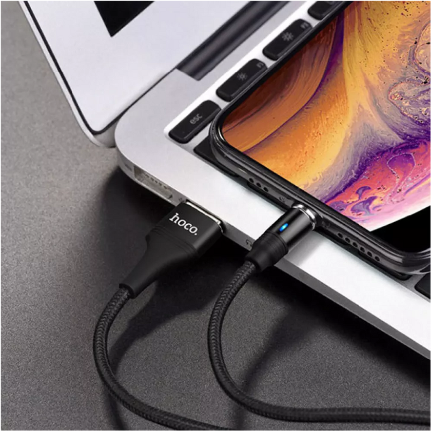 Кабель Hoco U76 Fresh Magnetic USB - Lightning (1.2m), Black