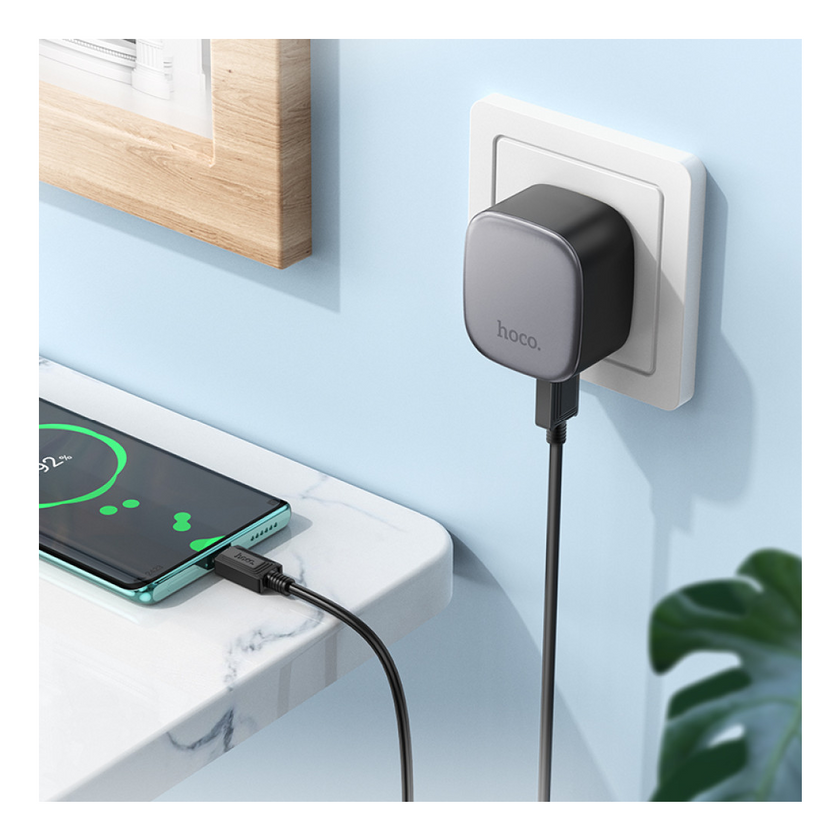 ЗП Hoco CS31A Wing dual-port 2.1A Type-C, Black