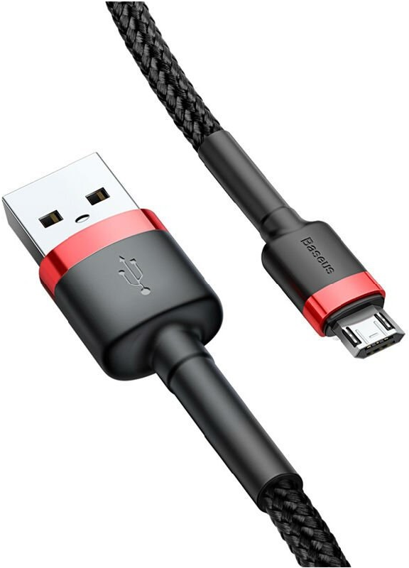 Кабель Baseus Cafule Micro USB 2.4A (1m), Red/Black, (CAMKLF-B91)