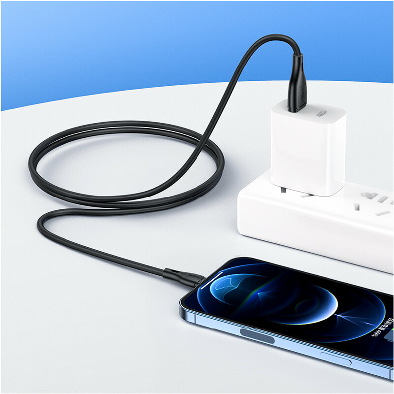 Кабель HOCO X61 Ultimate Silicone Lightning Cable 2.4A 1m, Black