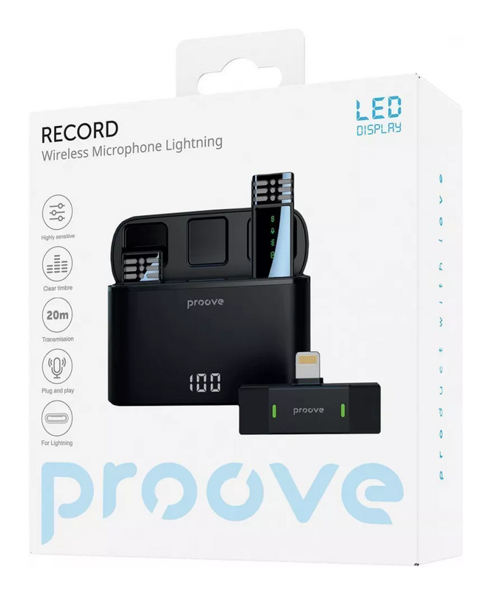 Бездротовий петличний мікрофон Proove Record Lightning