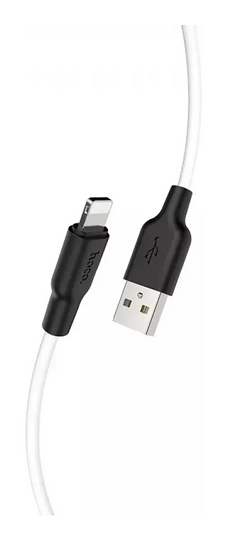 Кабель Hoco X21 Plus Silicone USB - Lightning 2.4A (1m), Black/White