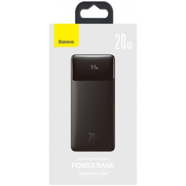 Power Bank Baseus Bipow Digital Display 20W 30000 mAh, Black, (PPDML-N01)