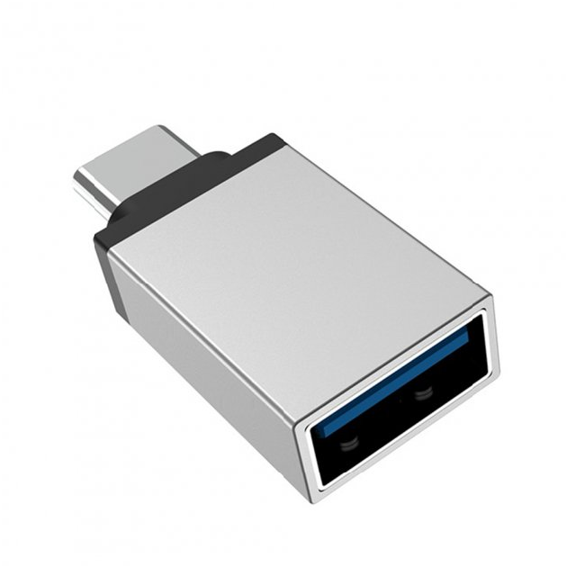 Перехідник Borofone BV3 OTG USB - Type-C (Сталевий), Silver
