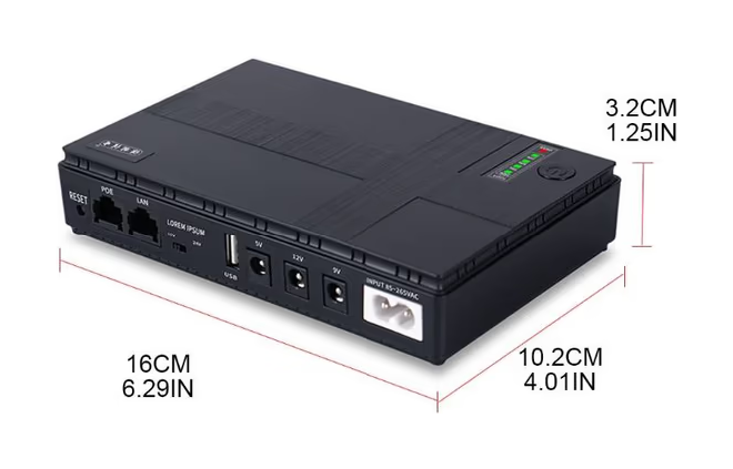 ДБЖ UPS DC1018P 10400mAh, USB/ DC: 9V/12V