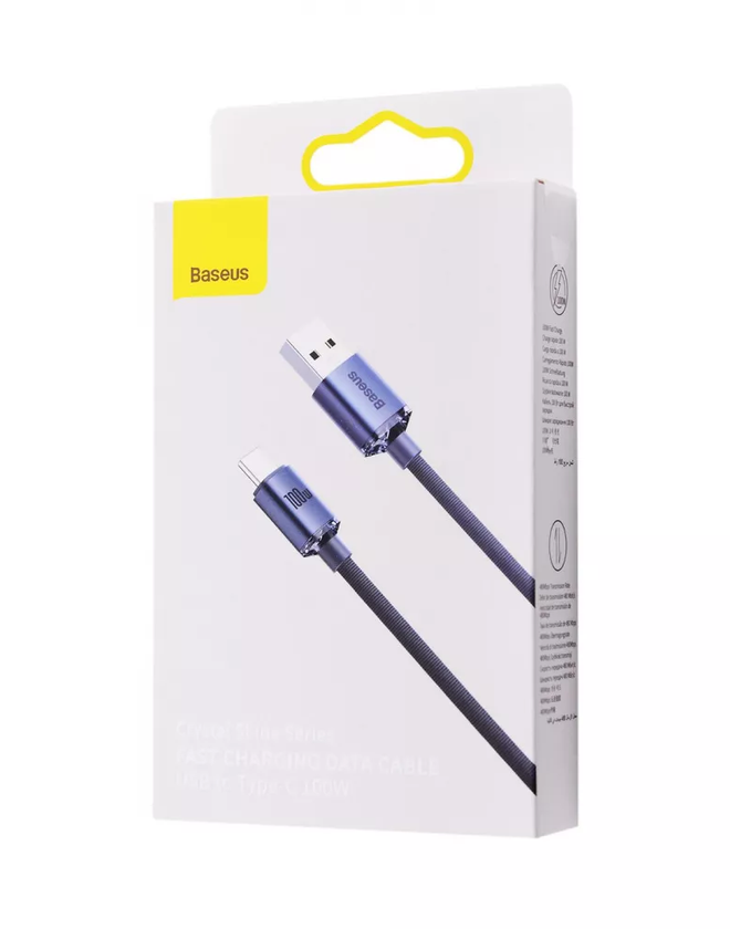 Кабель Baseus Crystal Shine Series Fast Charging Type-C 100W (1.2m), Purple