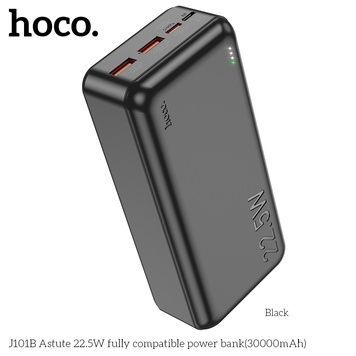 Power Bank Hoco J101B Astute 30000mAh PD20W+QC3.0 22.5W 2USB/Micro/Type-C, Black