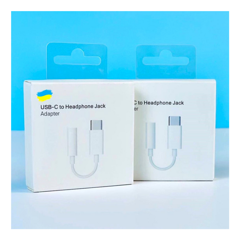 Перехідник USB-C to 3.5mm Original Logo, White, (MU7E2ZM/A)