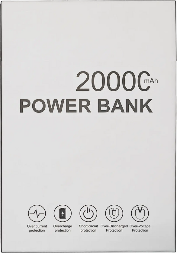 Power Bank 20000 mAh YWTESCH 2xUSB A, 1xType-C, Black, (PBDY200)