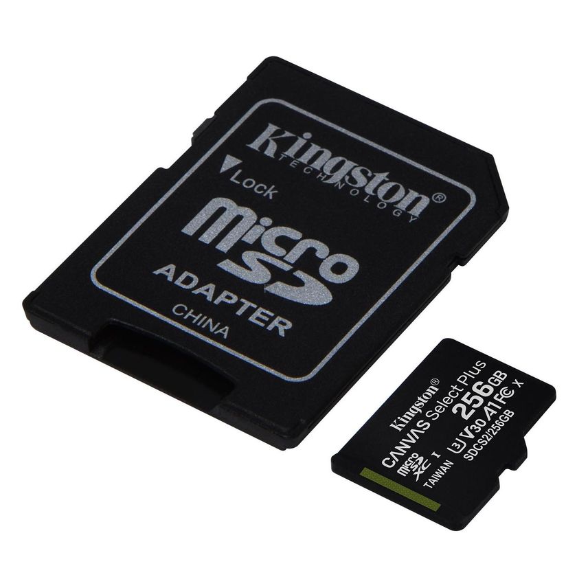 Карта пам'яті MicroSD 256GB Kingston Canvas Select Plus A1 (R100/W85)
