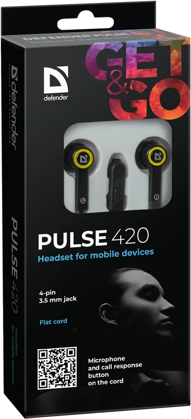 Навушники Defender Pulse 420, Yellow