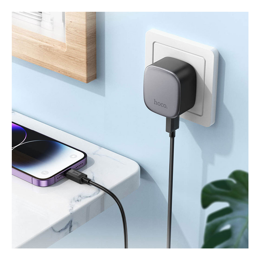 ЗП Hoco CS31A Wing dual-port 2.1A Lightning, Black