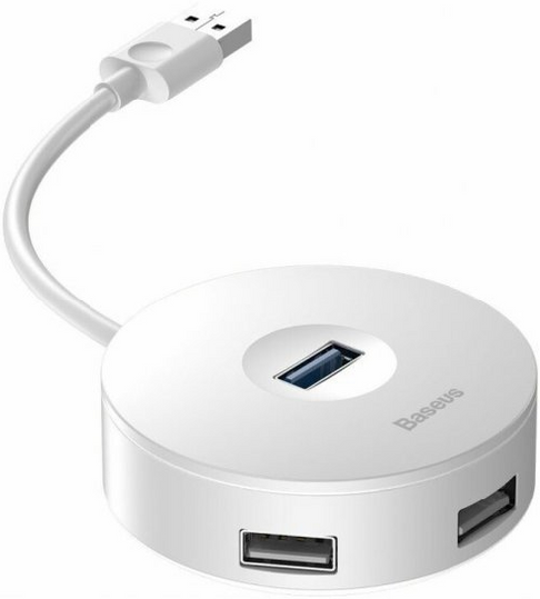 USB Хаб HUB Baseus Round Box USB to USB 3.0 + 3USB 2.0, White, White
