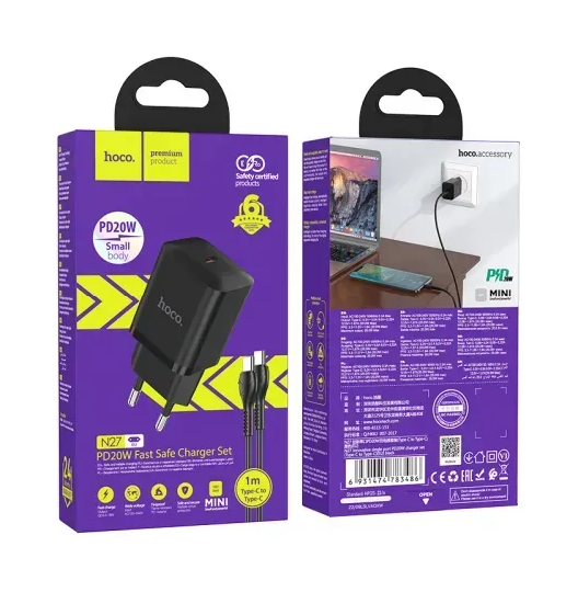 ЗП Hoco N27 Innovative Type-C to Type-C, Black