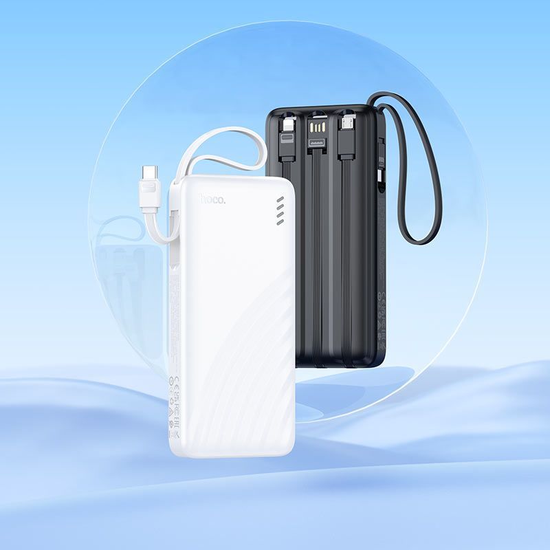 Power Bank Hoco J146 Night tide 10000mAh 5V-2A (1A1C)+4 каб.USB-A/Type-C/Micro/Lightning, Black