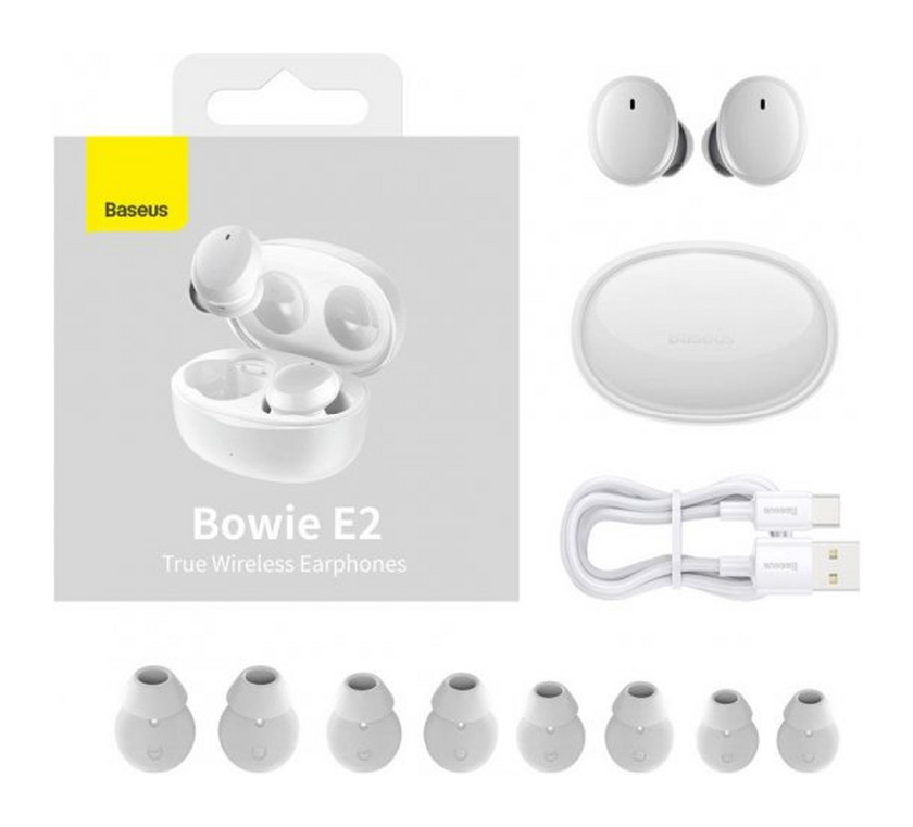 Бездротові Навушники Baseus Bowie E2 TWS, White, (NGTW09002)