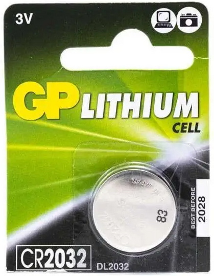 Батарейка GP дискова Lithium Button Cell 3.0V CR2032-8U5 1шт.