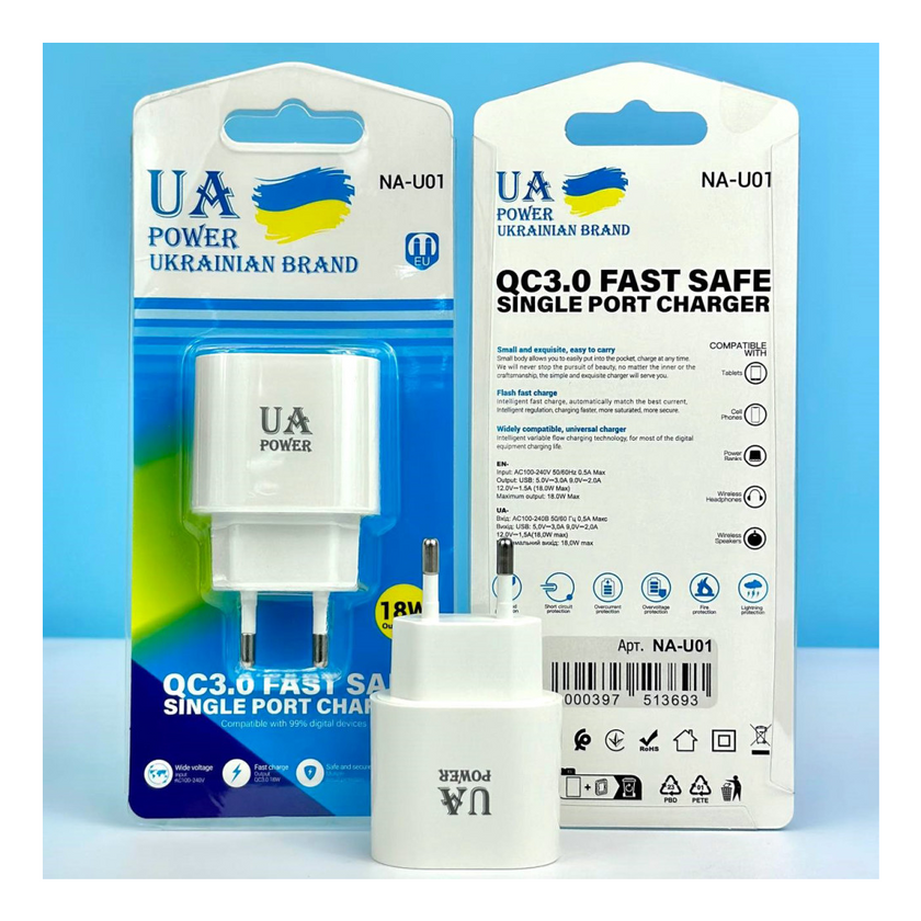 ЗП UA Power NA-U01 QC3.0, White